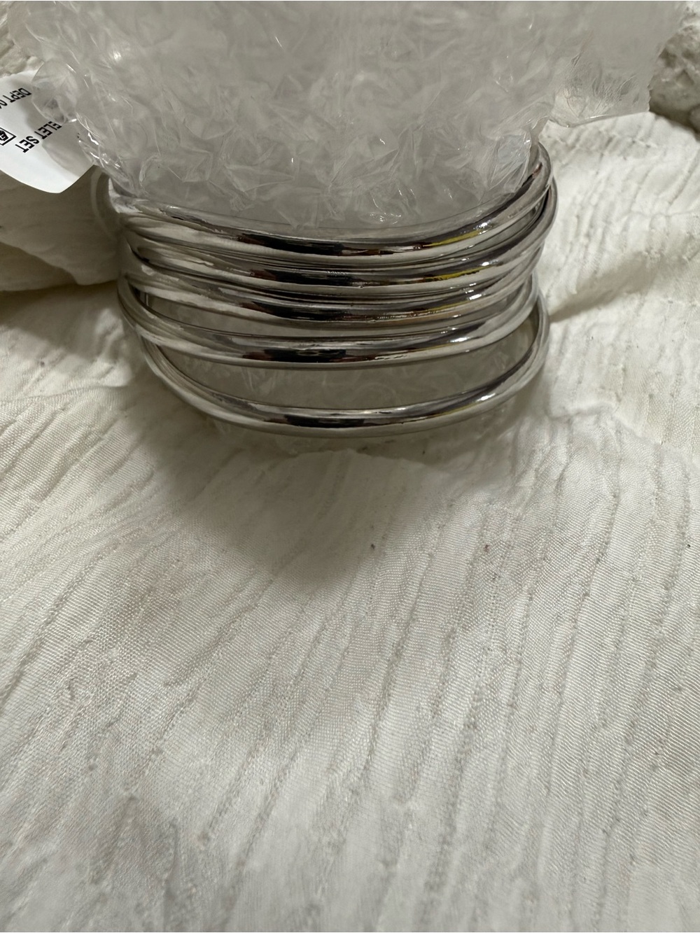 NWT TORRID Silver Smooth & Wavy Stackable Bangle Set Size 1/2